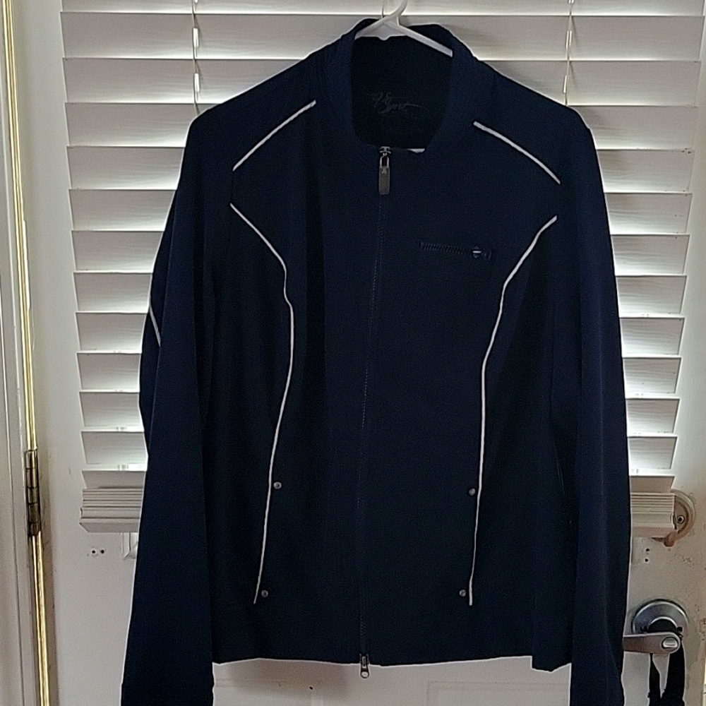 V sport zip up jacket in Navy